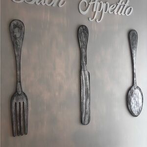 Decorative Silver Cutlery Wall Art Set
